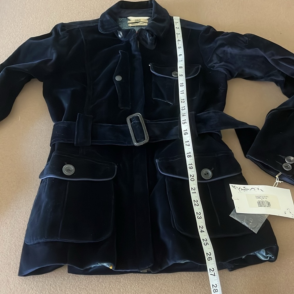 EDUN NWT Griffin Zip Up Alchemy Blue Velvet‎ Jacket - Small - Picture 9 of 12